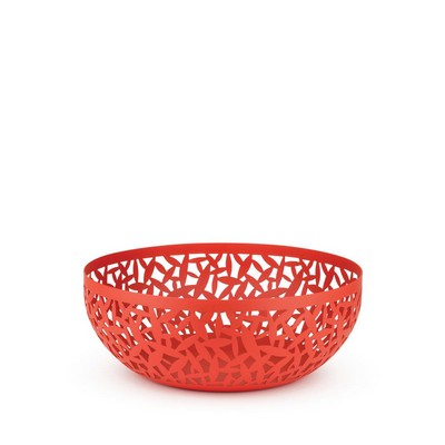 Alessi-CACTUS! Perforated fruit bowl in colored steel and resin, Super Red-